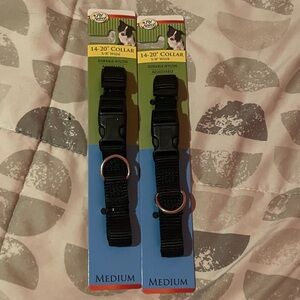 Black Adjustable Dog Collar Set